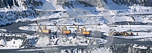 Panorama of the Ural quarry for mining, Russia, Asbest