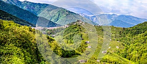 Panorama of the Valdobbiadene wine region