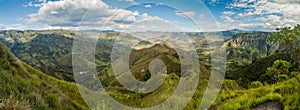 Panorama of a valley in Cauca region