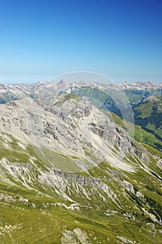 The panorama from Valluga mountain, Sankt Anton, Austria