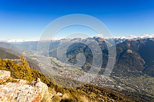 Panorama of Valtellina above Sondrio