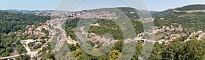 Panorama of Veliko Tarnovo taken from atop restored cathedral in