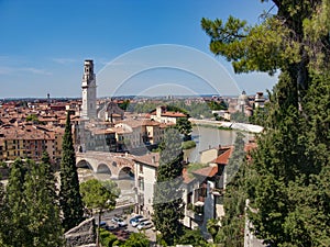 Panorama of Verona with view of the old dome