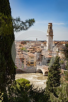 Panorama of Verona with view of the old dome