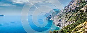 Panorama of Via Nastro Azzurro, Amalfi Coast. Italy photo