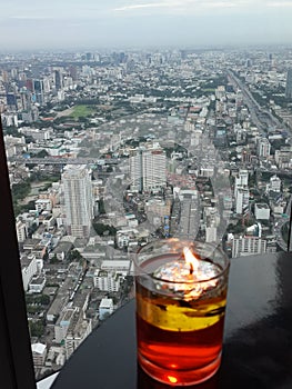 Panorama view from the 101st floor of Bangkok