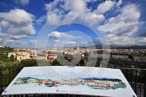 Panorama view from above of Florence city