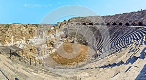 A panorama view across the ampitheatre in Side, Turkey