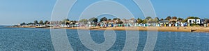 A panorama view across the beach at West Mersea, UK