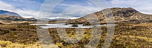 A panorama view across Rannoch Moor near Glencoe, Scotland