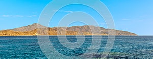 A panorama view across Tiran island in the Red Sea near Sharm El Sheik, Egypt