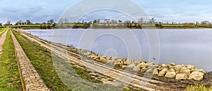 A panorama view across the Welford Reservoir, UK