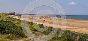 A panorama view along Brancaster Beach, Norfolk, UK