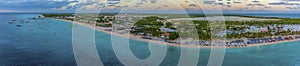 A panorama view along the coast from the cruise terminal on Grand Turk