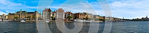A panorama view along the waterfront of the Swedish capital, Stockholm