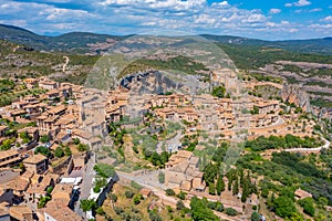 Panorama view of Alquezar village in Spain