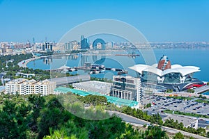 Panorama view of Baku during a sunny day in Azerbaijan