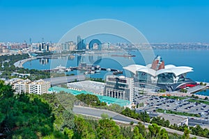 Panorama view of Baku during a sunny day in Azerbaijan