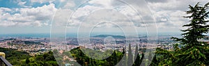 Panorama: view of Barcelona and the sea from Mount Tibidabo