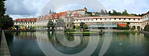 Panorama view of baroque Wallenstein palace in mala strana, Prague, Czech Republic