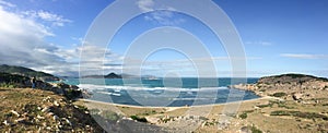 Panorama view of the beach in Binh Tien, Vietnam