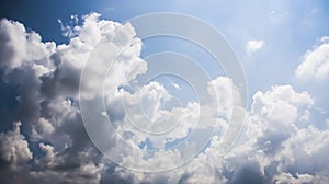 Panorama view of Beautiful blue sky and dramatic clouds.