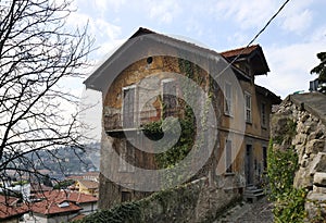 Panorama view of Bergamo city.