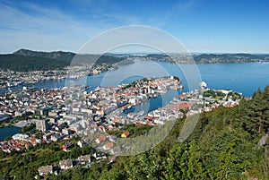 Panorama view of Bergen, Norway