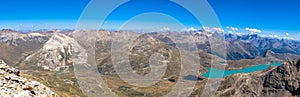 Panorama view of Bianco lake from Diavolezza