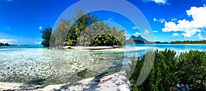 A panorama view of Bora Bora photo