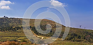 Panorama view of cabbage and strawberry farming in the mountains