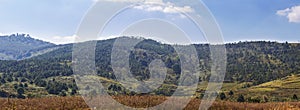 Panorama view of cabbage and strawberry farming in the mountains