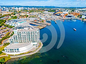 Panorama view of Cardiff bay in Wales