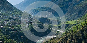 Panorama view of the Chamba and river Ravi