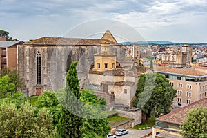 Panorama view of church of Sant Domenec in Spanish town Girona photo