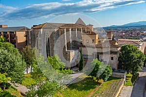 Panorama view of church of Sant Domenec in Spanish town Girona photo