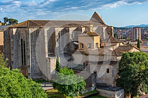 Panorama view of church of Sant Domenec in Spanish town Girona photo