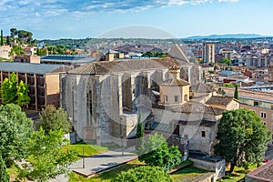 Panorama view of church of Sant Domenec in Spanish town Girona photo