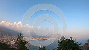 Panorama view of the city of Alanya in Turkey.