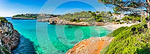 Panorama view of the coastline on Majorca Island, Spain.