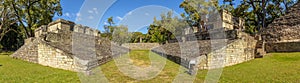 Panorama view of the Copan Ruinas and its beautiful Mayan ruins in Honduras