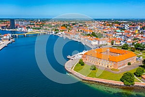 Panorama view of Danish town Sonderborg