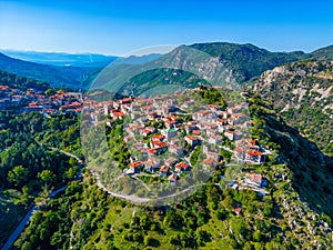 Panorama view of Dimitsana village at Greece