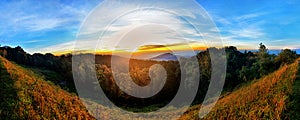 Panorama of the view on the Doi Inthanon in the morning