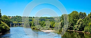 Panorama view of Dordogne river and landscape