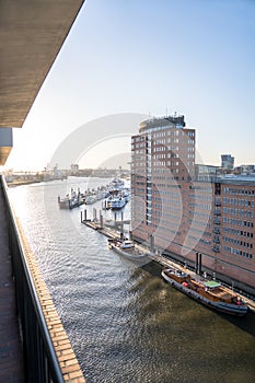 Panorama view from Elbe Philharmonic Hall, Hamburg, Germany