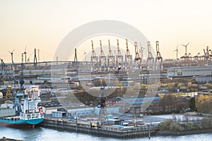 Panorama view from Elbe Philharmonic Hall, Hamburg, Germany