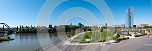 Panorama view of the European Central Bank in Frankfurt