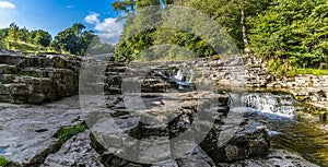 A panorama view of the falls at Stainforth Force, Yorkshire