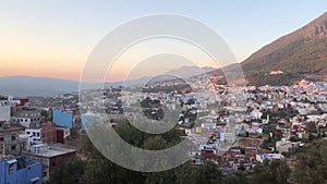 Panorama view of famous medina blue old city Chefchaouen, Morocco